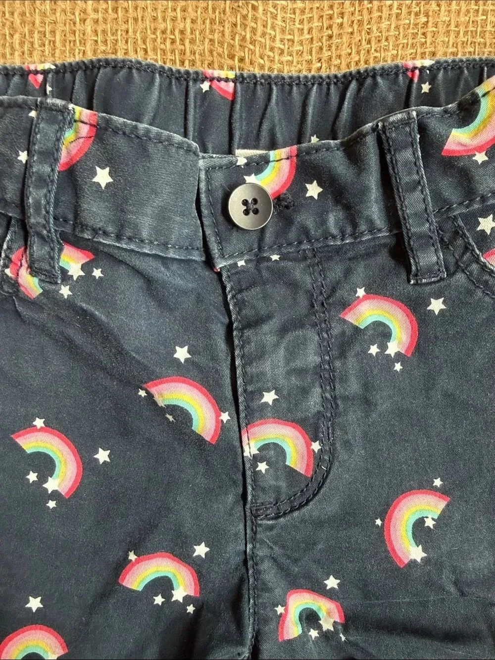 GAP Navy Girls' Rainbow Print Shorts
